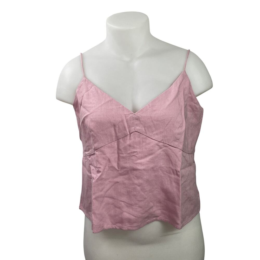 Abercrombie & Fitch Womens Pink Sleeveless Cami Camisole Tie Strap Tank Top XL